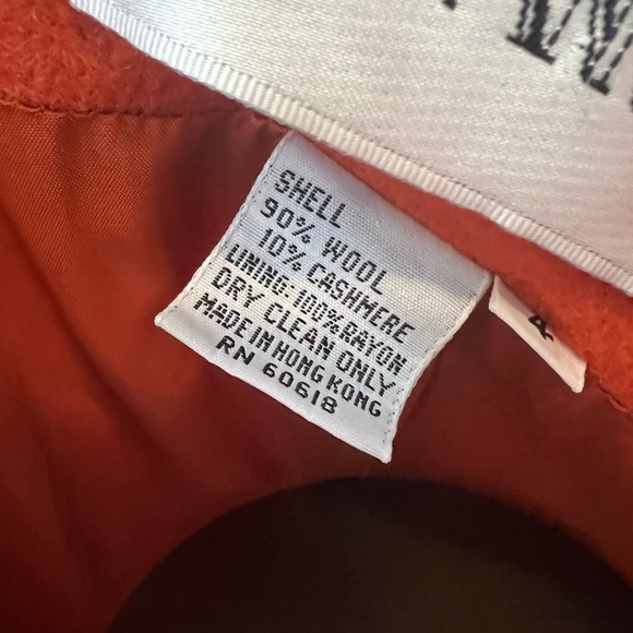 Vintage 1980s Mary Ann Restivo Persimmon Orange Wool and Cashmere Blazer  Sz 4 - Picture 8 of 12
